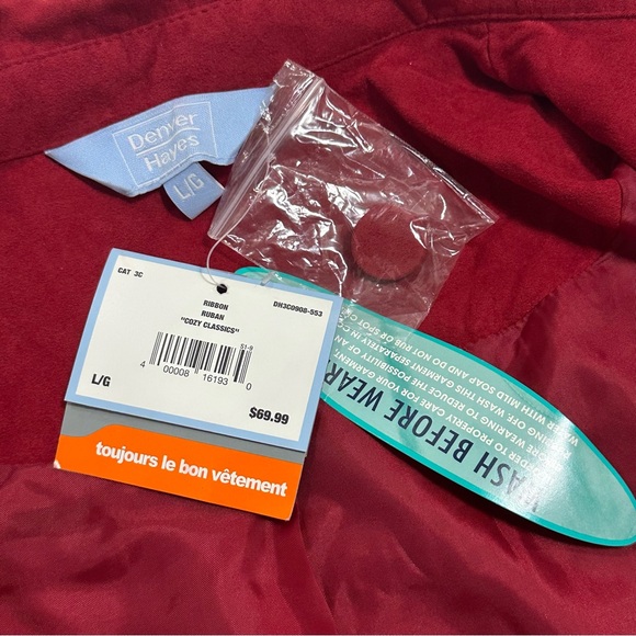 Denver Hanes Cozy Classics Ruban Red Women’s Jacket Size L - Picture 13 of 13